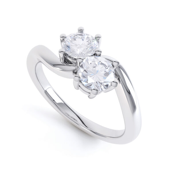 Beautiful 2 Stone Engagement Ring